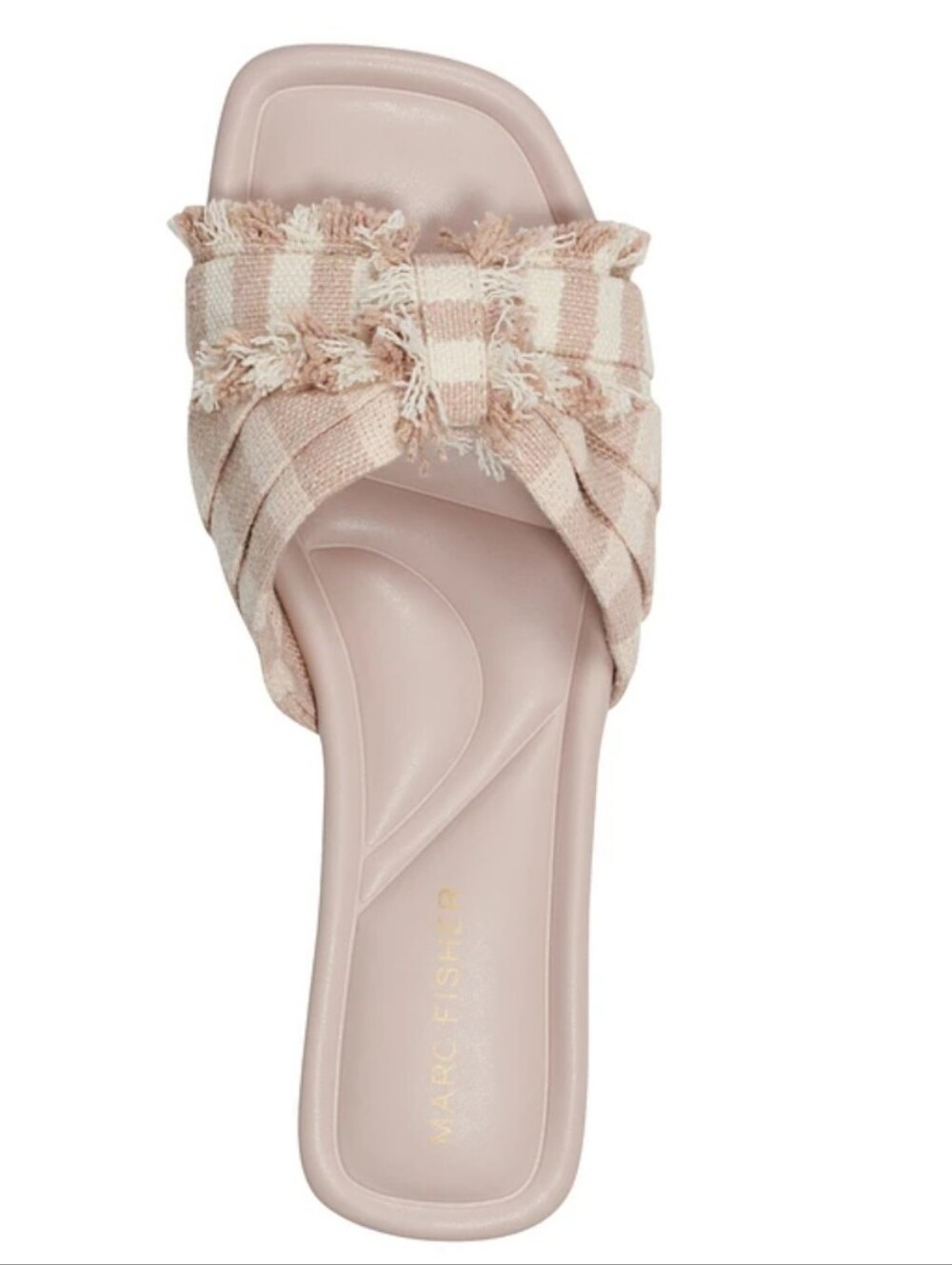 Marc Fisher -New In Box- Knotted Flat Sandal In Creamy Neutral Fabric Sz 7.5
